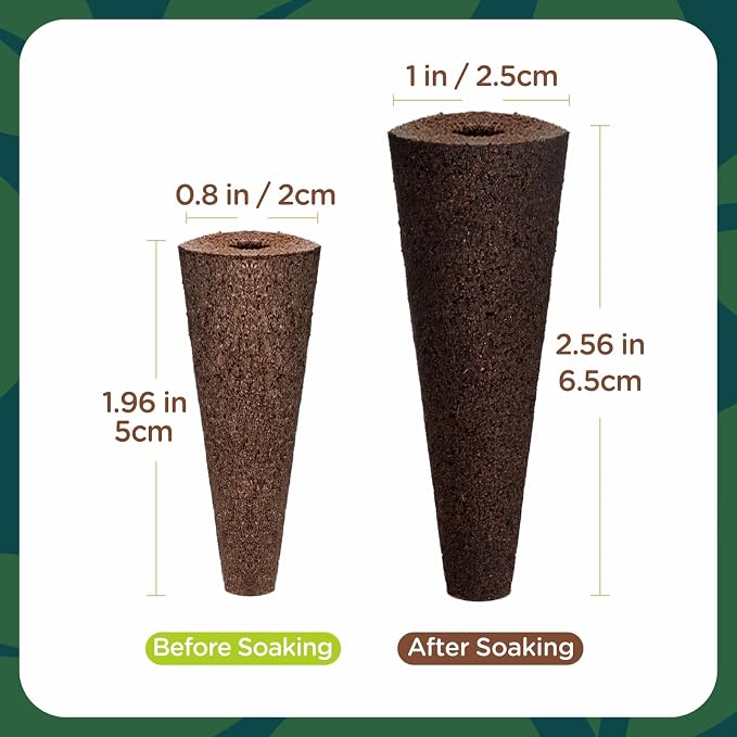150 Pack Grow Sponges for Hydroponics, Replacement Root Growth Sponges Compatible with AeroGarden, Seed Starter Pods for Hydroponic Indoor Garden System (Cone)