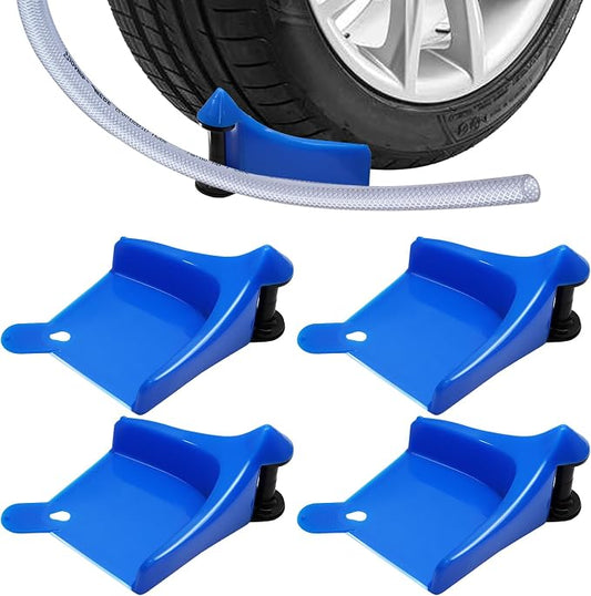 Uenhoy 4 Pack Car Hose Guide for Car Washing, Blue Tire Hose Roller Preventing Stucking and Snagging Under the Wheels, Plastic Wash Tool for Motorcycle Truck SUV RV