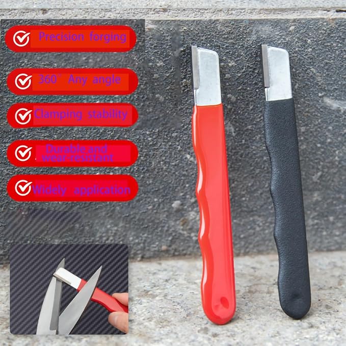 3 Pcs Garden Tool Blade Sharpener, Pocket Blade Sharpener for Garden Pruner/Pocket Knives, Orange+Black+Red