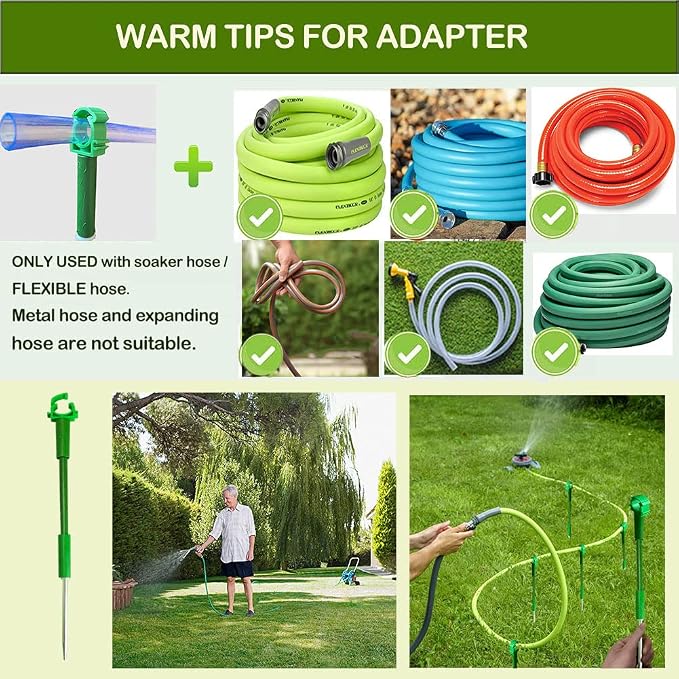 6PC 1'' Hose Guides for Garden Decorative，Water Hose Hoder to Keep Hose Off Grass，Outdoor Post Garden Hose Support Water Sprinkler Hose Stand Butler Gardening Supplies for Garden Lawn Yard (Set D)
