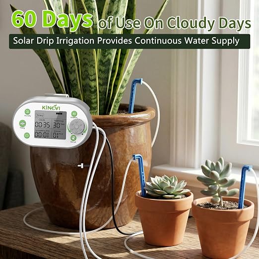 Automatic Plant Waterer, Plant Watering Device for 15 Pots, Indoor Plant Watering System, Auto Drip Irrigation Kit Programmable Water Timer with Smart Humidity Detection