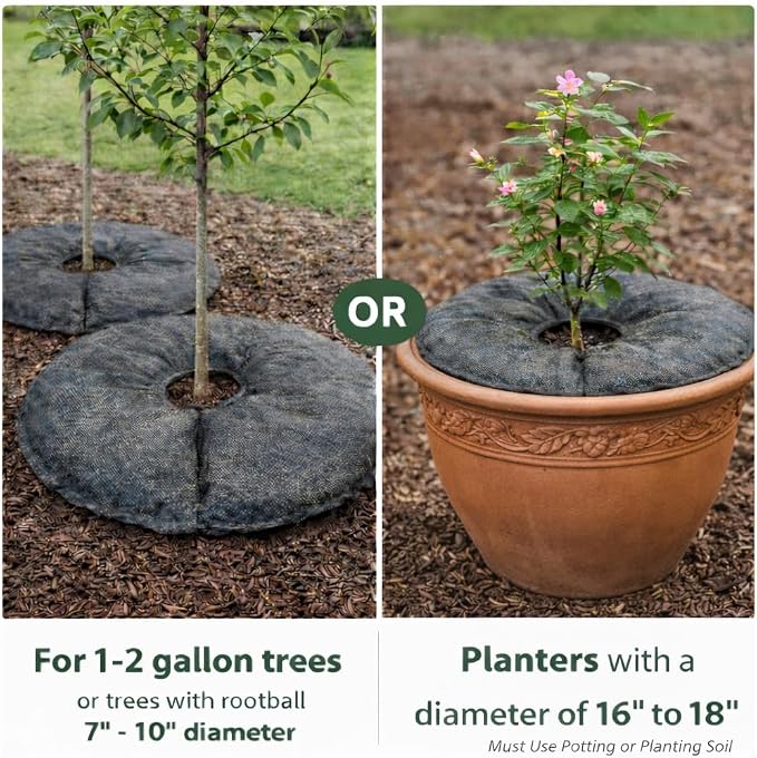 SteadySpring(R) Smart 30+Day Watering Mat Auto Refills with Rain for Tomato Plants, Peppers, Veggies, Perennials, Annuals in 1-2 Gallon Containers or with a 7 in to 10 in Root Ball (4)