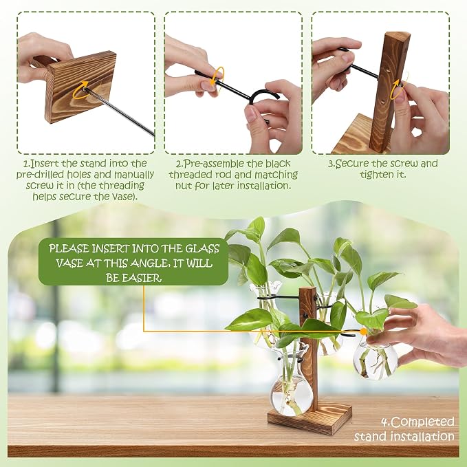 Plants Propagation Stations Bulb Glass Propagation Birthday Gift for Women Garden Plant Lovers - 4 Bulb
