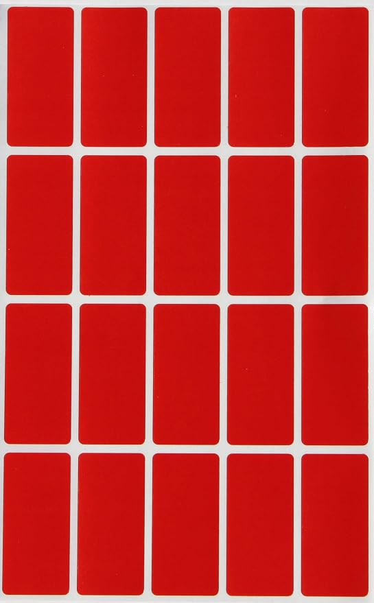 Small Rectangular Label Stickers 1.57 inch x 0.75 inch - 2160 Pack, Red Color-Coding Labels (40mm x 19mm)