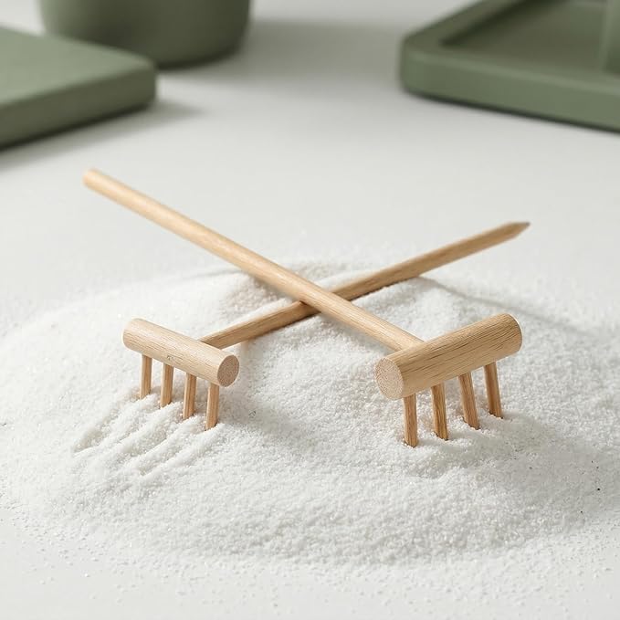 Garneck 64Pcs Mini Zen Garden Rakes Set Sand Rakes for Meditation Mini Zen Garden Accessory Smoothing Sand Table Desktop Decor and Feng Shui for Home Office