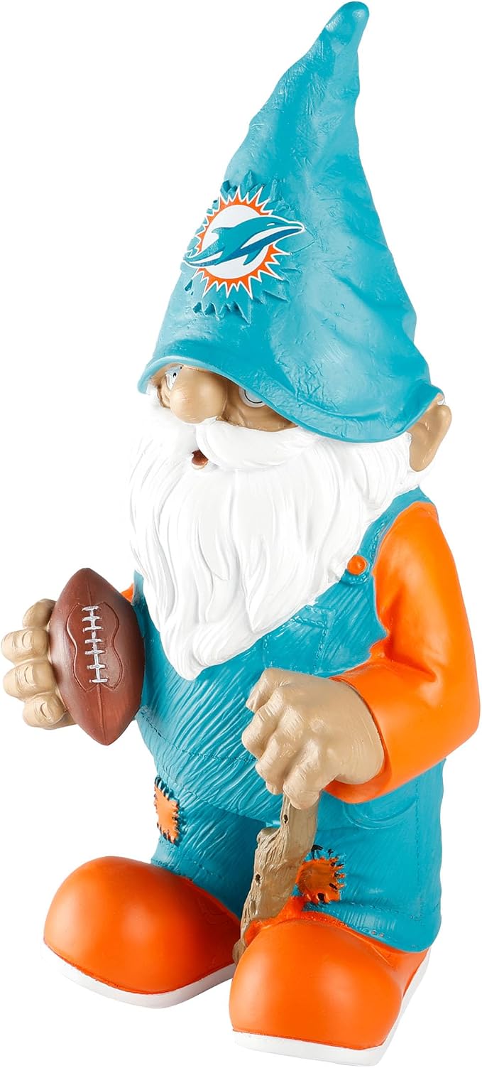 NFL Resin 11.5" Team Logo Outdoor Garden Statue Gnome