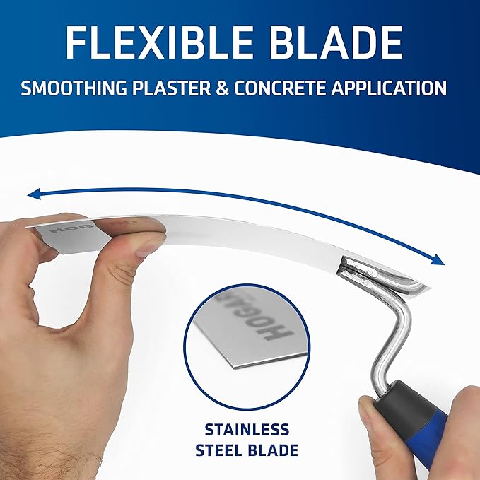 7" Margin Trowel Premium | Made of Stainless Steel | Flat Masonry Hand Trowel Tool with Soft Grip Handle | The Best Bucket Trowel Concrete Tool.