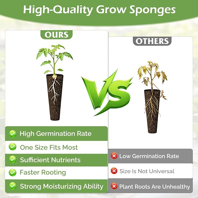 60 Pack Grow Sponges, Hydroponic Pods Replacement Compatible with AeroGarden and Most Hydroponic Systems, 60 Pcs Universal Replacement Sponges and 60 Pcs Plant Labels for Hydroponics Indoor Garden