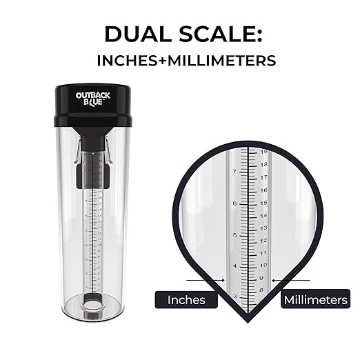 Professional Rain Gauge - 11" High Capacity Precipitation Measure Tool, Accurate to 0.01 Inch, Weather Resistant, Easy Read, for Garden, Farm, Meteorology - Australian Made