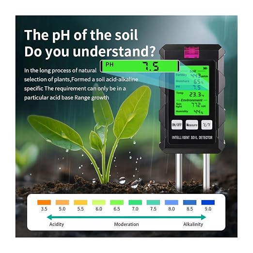 90 Degrees Rotation 6 in 1 Soil Meter Soil PH Tester Moisture Fertility Temperature Air Humidity Light Detector for Garden