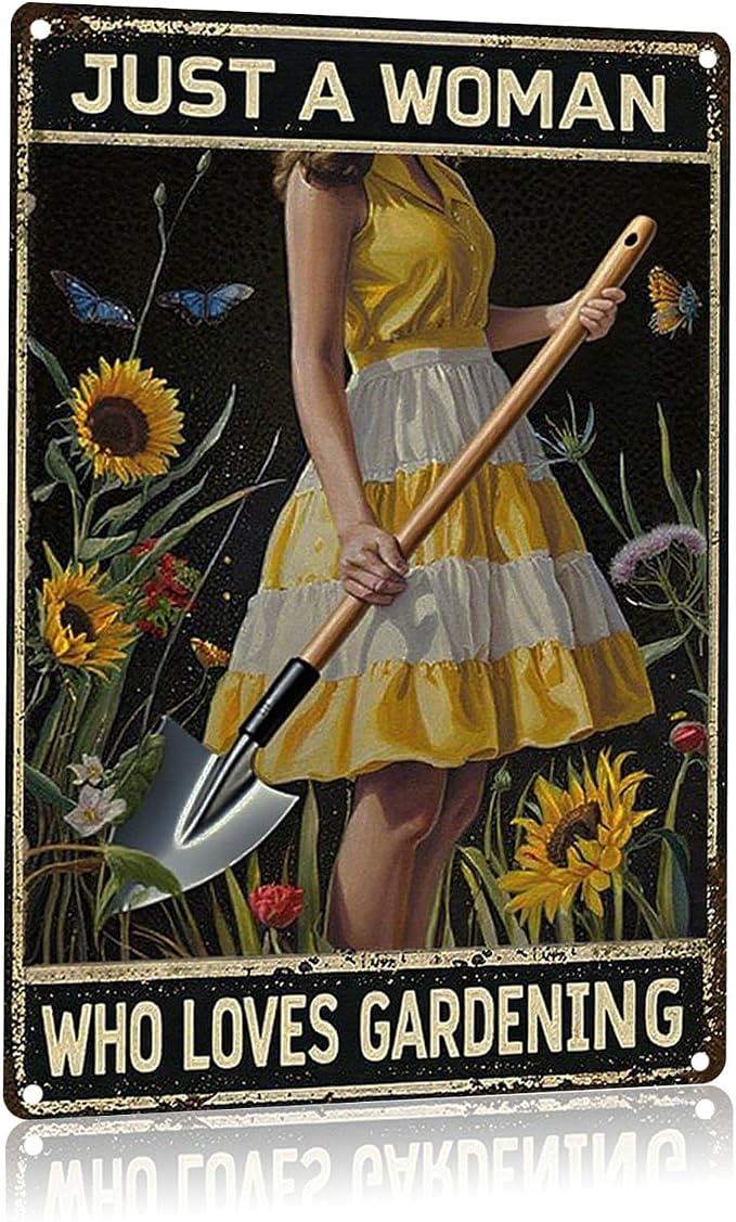 Gardening Gifts for Women,Gardeners,and Plant Lovers,Funny Metal Garden Signs Decor for Outside,Patio,Yard,Backyard,Garden Decorative Outdoor Accessories Essentials Supplies