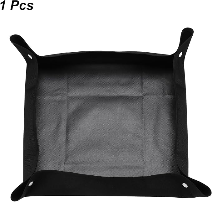 HARFINGTON Repotting Mat 19.7" x 19.7" Oxford Cloth Waterproof Plant Repotting Mat Foldable Portable Gardening Potting Tray with Plastic Buckle for Indoor Plant Change Soil, Black