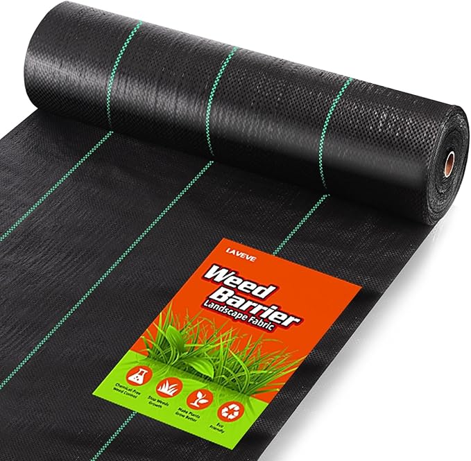 LAVEVE 3FT x 300FT Weed Barrier Landscape Fabric, 3.2oz Premium Heavy Duty Garden Cloth, Ground Cover for Gardening, Farming