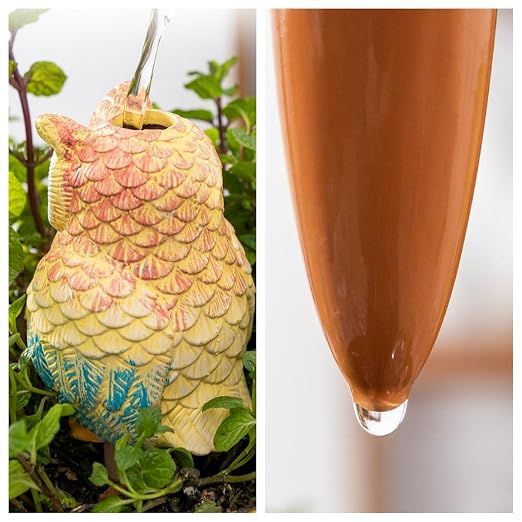 4 Pack Terra Cotta Watering Spikes, Owl Shape Terracotta Watering Spike, Vacation Self Watering Planter Insert, Automatic Plant Waterer for Indoor Outdoor Plants