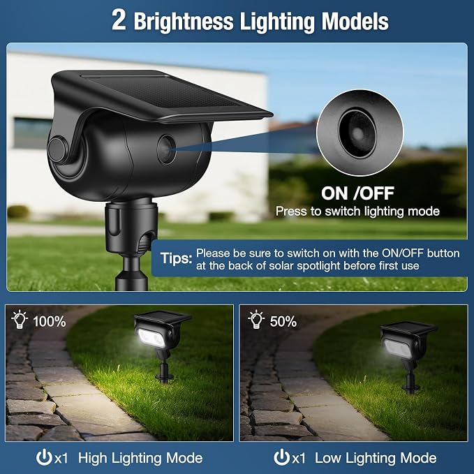 Solar Lights Outdoor, Motion Sensor Outdoor Solar Spotlights Waterproof, Outside Wall Lights, Outdoor Lights Solar Powered for Garden/Patio/Yard/Lawn/Backyard, Cold Light, 4 Packs