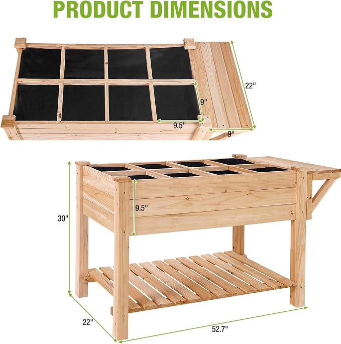 GUTINNEEN Raised Garden Bed Outdoor Endless Possibilities Vegetable, Herbs, Fruits & Flowers Garden Starter Kit – Complete Indoor/Outdoor Growing Set with Seeds, Pots, Soil Discs