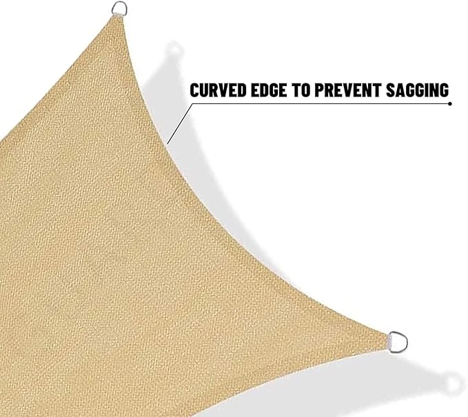 SUNNY GUARD Custom Size 8'x15'x17' Sand Sun Shade Sail Right Triangle UV Block Shade for Backyard Yard Patio Deck Garden(Customized)
