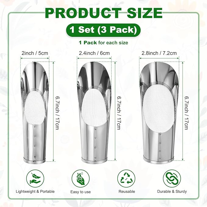 M METERXITY 1-Set Bonsai Soil Scoops, 3 Sizes Stainless Steel Garden Soil Scoop Bucket Shovel Potting Scooper for Transplanting/Flower Planting/Plant Succulent, Small Soil Sifter [Silver Tone]