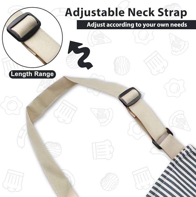 VALOME 2 Pack Kitchen Aprons, Apron for Cooking with 2 Pockets, Unisex Adjustable Neck Strap Chef Aprons for Men Women