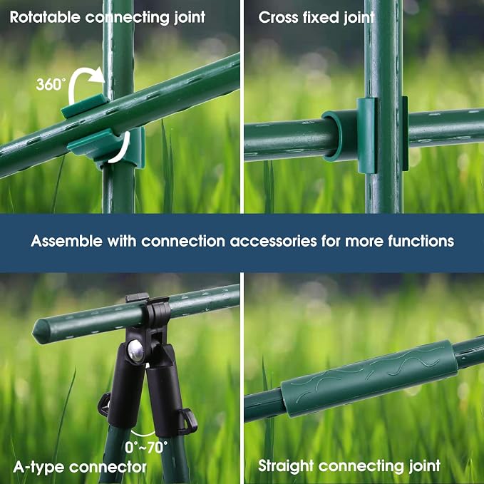 NANOPRETTY 58 Inch (Approx 5FT) Garden Stakes for Outdoor Plant Support, 0.43 inch Diameter Plant Stake Sticks for Tomato Beans Potted Climbing Plants Gardening Supplies 20 Pack