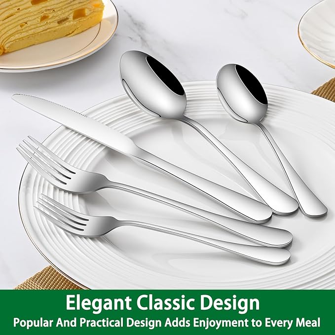 Dinner Forks Set, 8 Inches Stainless Steel Silverware Fork, Dishwasher Safe Food Grade Metal Forks, Mirror Polishing Main Fork Set of 8 For Home,Restaurant Or Hotel