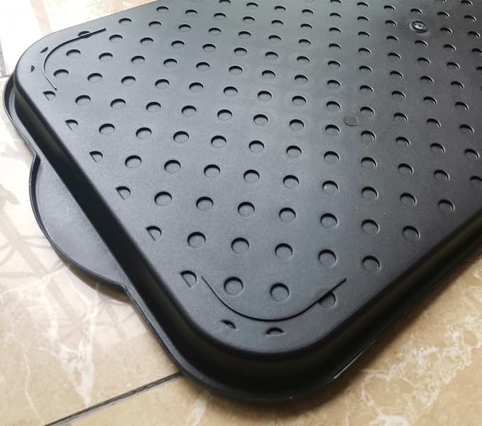 Boot Tray for Entryway,Hard Plastic Boot Mat,Shoe Tray,Shoe Mat for Indoor and Outdoor Use (Black dot (Hard Plastic), 29.5X14.9 inch)