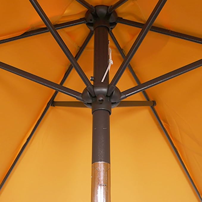 Blissun 7.5 ft Patio Umbrella, Yard Umbrella, Outdoor Market Umbrella with Push Button Tilt Crank, Golden Yellow