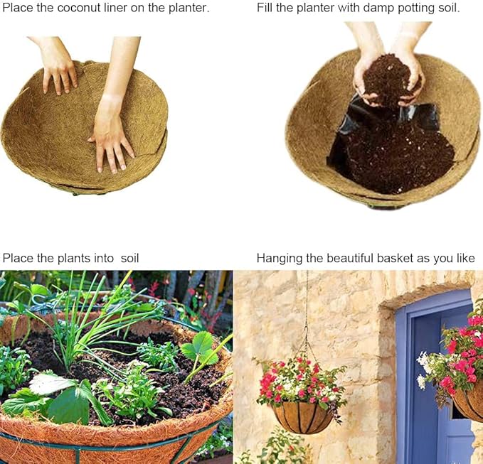 SUNYAY 12x40 inch Natural Coco Liner Roll Coconut Coir Liner Sheets Coco Mat for Planter Window Box Flower Basket Garden Decoration Animal Pet Pad