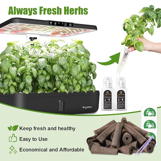 51 Pcs Grow Sponges and Plant Food Compatible with Aero Garden and All Brands - Seed Pods Lables and Indoor Plant Fertilizer for Z214 Indoor Garden Hydroponics Growing System