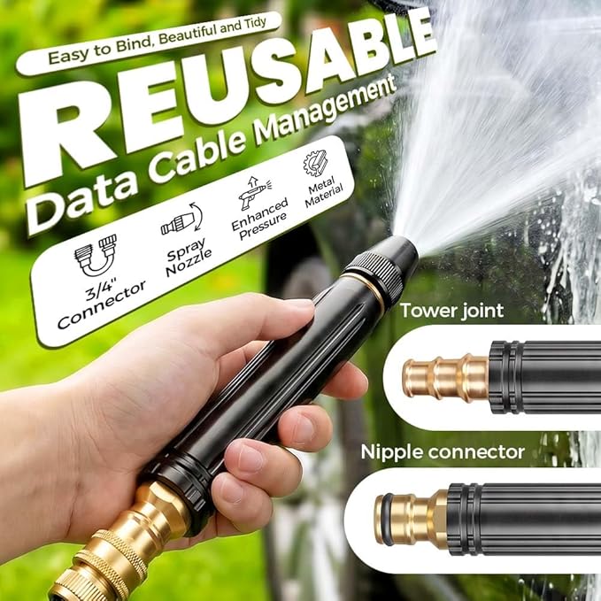 Heavy Duty Adjustable Twist Hose Nozzle Jet Sweeper Nozzle, 2027 High Pressure Nozzle for Garden Hose,Jet Sweeper Nozzle for Outdoor Cleaning, Watering Plants and Car Washing (Pacifier)