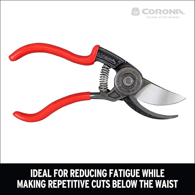 Corona BP 3640 Forged Steel ErgoACTION Angled Bypass Hand Pruner - 3/4 inch Cut Capacity Stem and Branch Garden Shears, Red (Pack of 6)