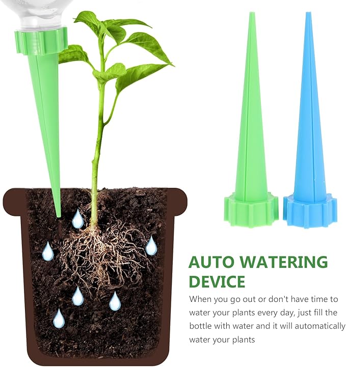 DOITOOL 16Pcs Plant Self Watering Planter Insert Spikes Stakes, Self Watering Spikes Auto Drippers Irrigation Devices, Automatic Waterer for Vacations Outdoor Indoor Potted