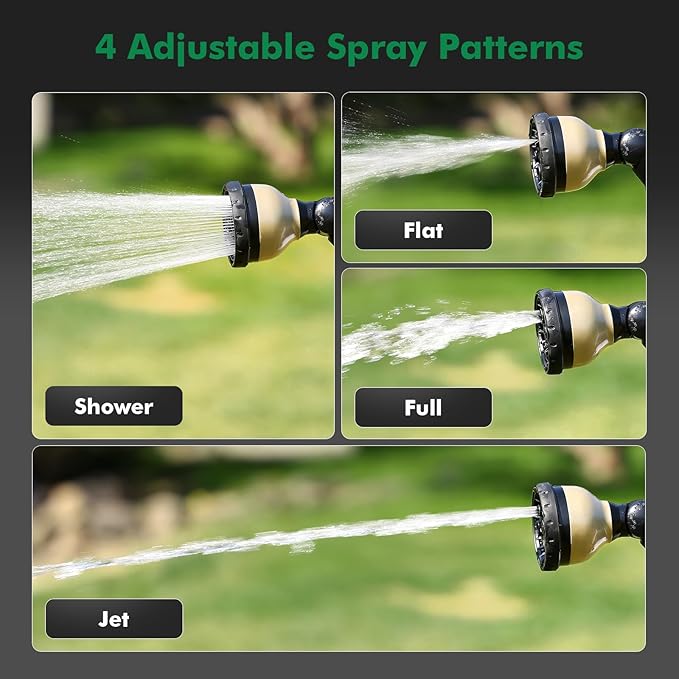 RESTMO Extra Long All Metal Telescoping Watering Wand, 180° Adjustable Ratcheting Head | 4 Spray Patterns | Thumb Flow Control, Perfect Garden Hose Sprayer to Water Hanging Baskets, Shrubs