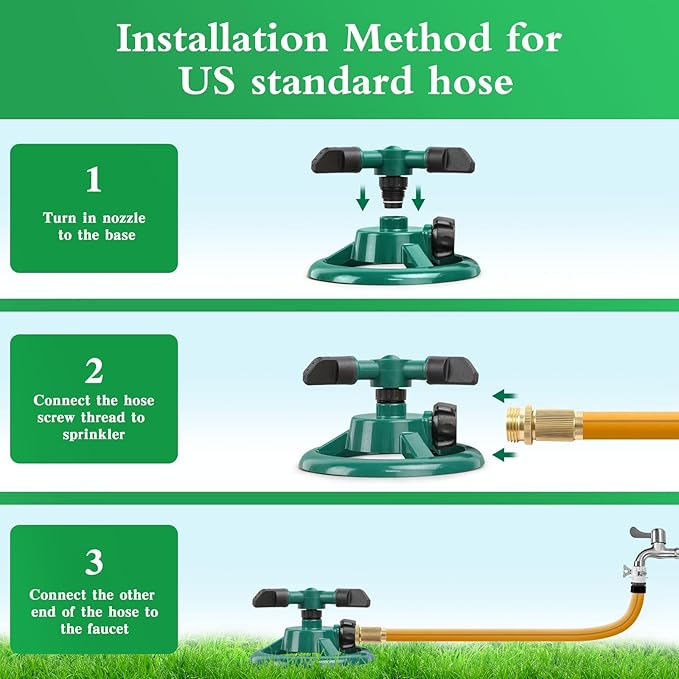 Sprinklers for Yard, Water Sprinkler for Lawn, 360 Degree Rotating Lawn Sprinkler for Yard Large Area, Sprinklers for Kids, Pets Playing