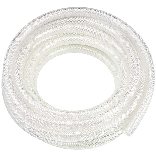 3/8" ID x 100 Ft High Pressure Braided Clear PVC Vinyl Tubing Flexible Vinyl Tube, Heavy Duty Reinforced Hose Tubing, BPA Free and Non Toxic