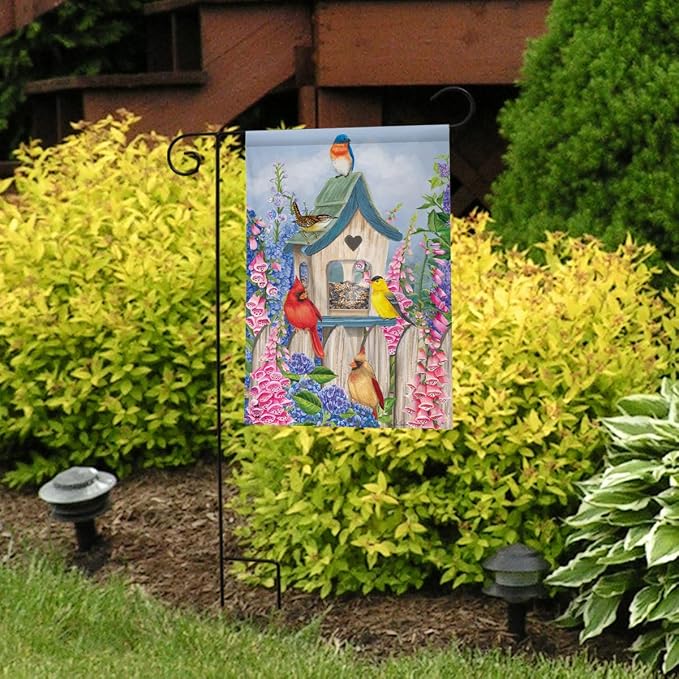 Birds of Spring Floral Garden Flag Cardinals Bluebird 12.5" x 18" Briarwood Lane