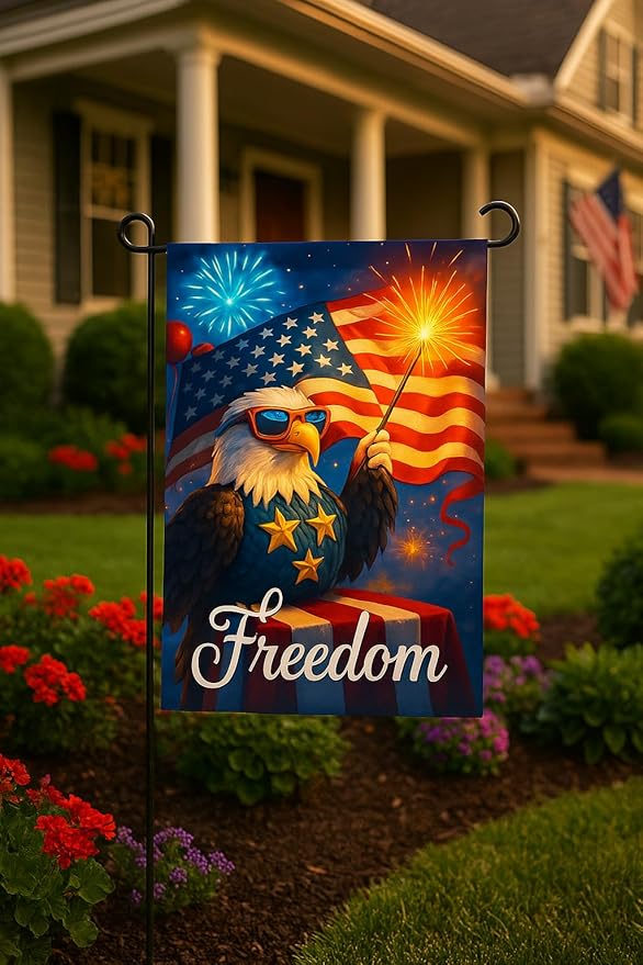 Premium 12 Pack Seasonal Garden Flags Set 12x18 Inch Double Sided, Burlap Outdoor Yard Flags for Spring, Summer, Fall, Winter, Easter, Mother’s Day, Valentine’s, St. Patrick’s, 4th of July, Halloween, Thanksgiving, Christmas