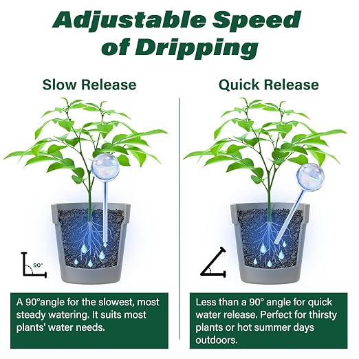 2 Pcs Glass Self Watering Globes, Iridescent Automatic Plant Waterer Bulbs Devices for Indoor & Outdoor Plants, Slow Release Watering Devices System for Various Plants