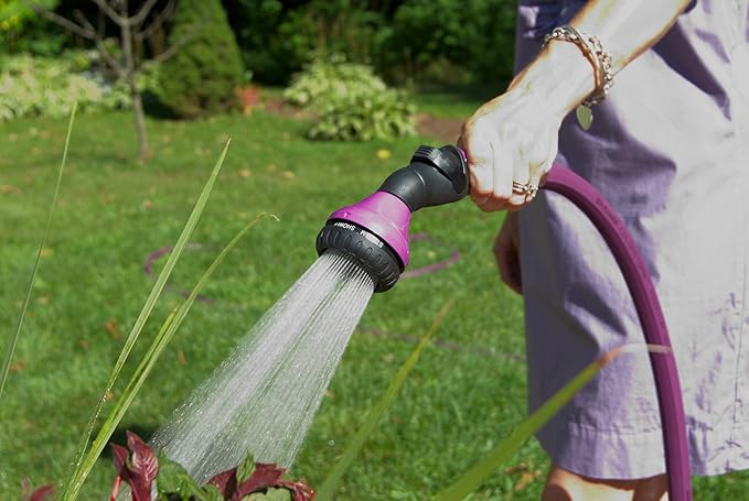 Dramm One Touch Shower & Stream Hand Held Sprayer with with Thumb Control Water Flow, Shower is Soft Enough for Plants, Stream is Powerful Enough for Muddy Sidewalks, Orange