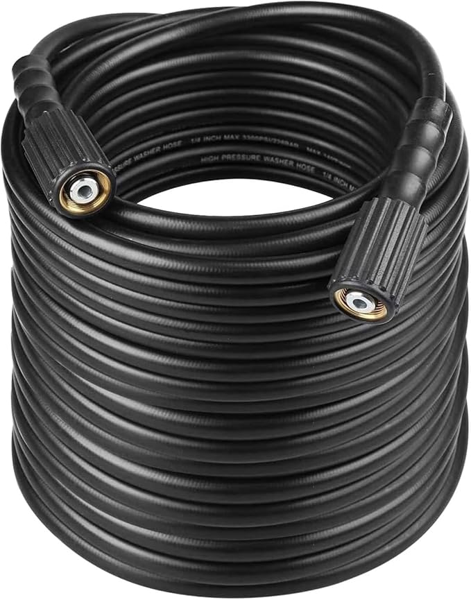 TOOLCY Pressure Washer Hose 50 ft,1/4" Kink Resistant Power Washer Hose M22 Replacement for Ryobi, Troy Bilt, Greenworks, CRAFTSMAN High Pressure Washers, 3300 PSI