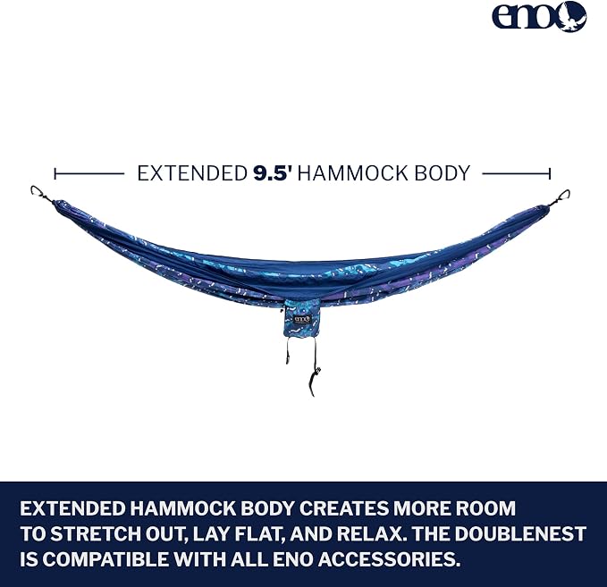 ENO, Eagles Nest Outfitters DoubleNest Lightweight Camping Hammock, 1 to 2 Person, Special Edition Colors, ATC