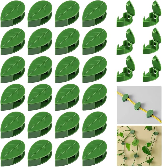 QRWT 30 Pieces Plant Climbing Wall Fixture Clips Self-Adhesive Plant Fixer Invisible Wall Vines Fixing Clips Hook Plant Vine Traction Cable Wire Fixing