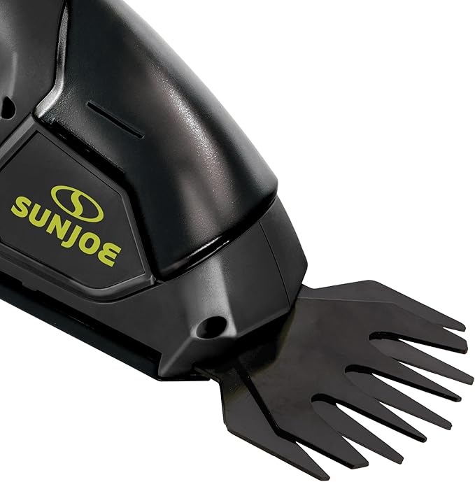 Sun Joe 2 in 1 Cordless 7.2V Handheld 4" Grass Shear and 6" Hedge Trimmer, Battery Powered, Built-in Safety Switch and Blade Safety Cover