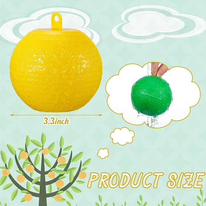 Qualirey 20 Pcs Sticky Fruit Fly Trap Ball Adhesive Fly Catching Ball Sticky Glue Fly Gnat Wasp Hornet Mosquito Bugs Flying Insects Trap Ball Traps (Green, Yellow)