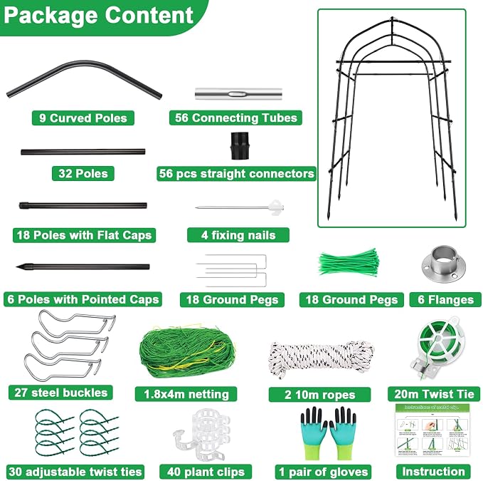 Garden Arch Trellis for Climbing Plants Outdoor, 7ft Extra Tall Metal Walkway Trellis Cucumber Arch Trellis Archway Arbor Tunnel Large Trellis for Climbing Vines Vegetable Grape Garden Raise Bed