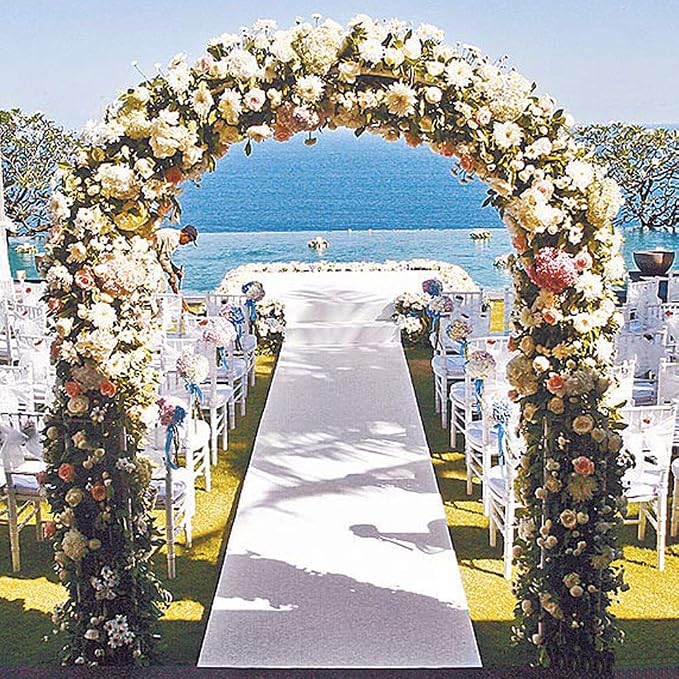Thickened Metal Garden Arch, 7.8 ft High x 5.5 ft Wide Heavy-Duty Arbor with 16mm Steel Tubes, Sturdy Outdoor Trellis for Climbing Plants Roses Vines, Wedding Party Ceremony Decoration