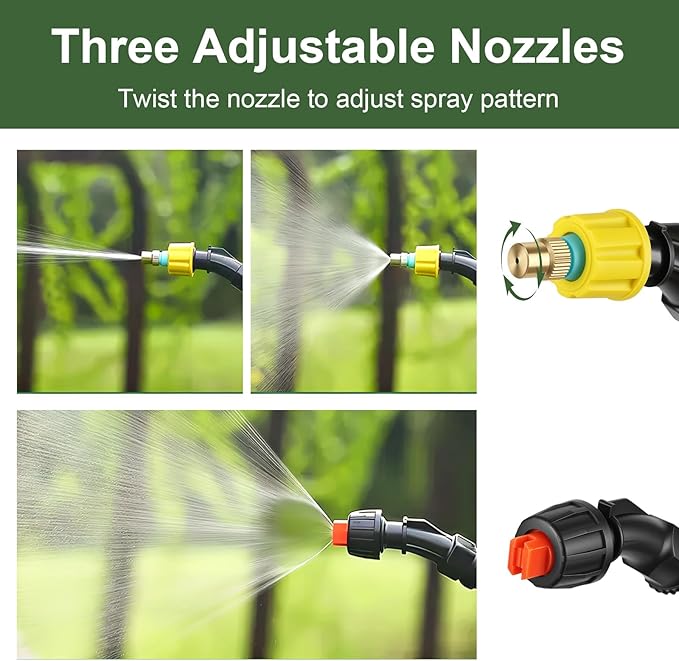 DZ Duozhan Electric Garden Sprayer Kit: Portable Rechargeable with Choice of 3 Hose Lengths (9.8/16.4/32.8ft), Telescopic Wand & Adjustable Nozzles for Yard Lawn Plant Watering and Cleaning
