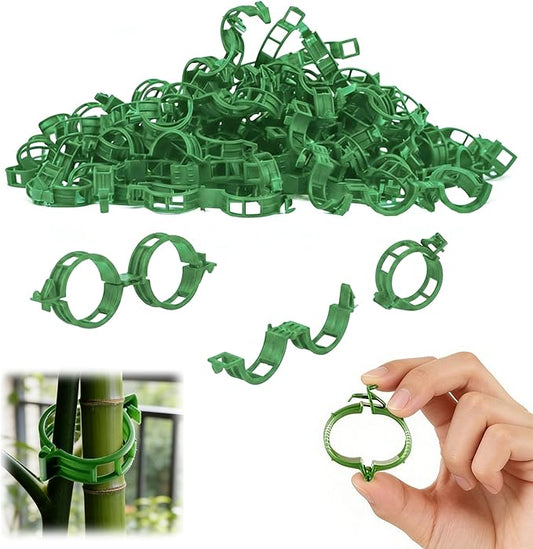 Plant Support Clips, 2026 New Garden Secured Plastic Plant Clips for Climbing Plants, Plastic Trellis Clips Tomato Grape Vine Vegetables Plant Fixing (200, Green)