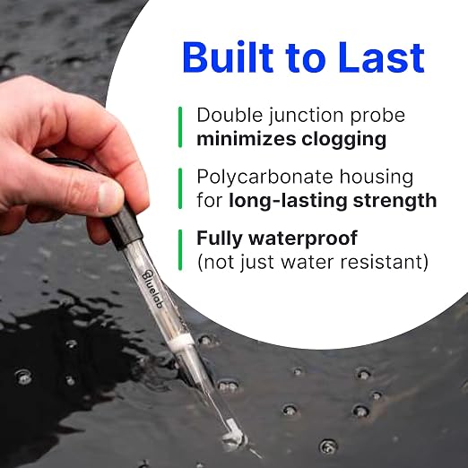 Bluelab PROBPH pH Probe for Water, Replacement Electrode for Meter, Monitor, and Controller with Easy Calibration, Tool for Hydroponic System and Indoor Plant Grow