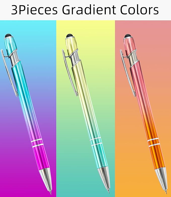 3 Pieces Pin Pen Weeding Pen Tool for Vinyl, Precision Weeding Pen Tools Quick Air Release Tool Pinpen Vinyl Pen Weeder Touch Screen Pen (Gradient Color, 3)
